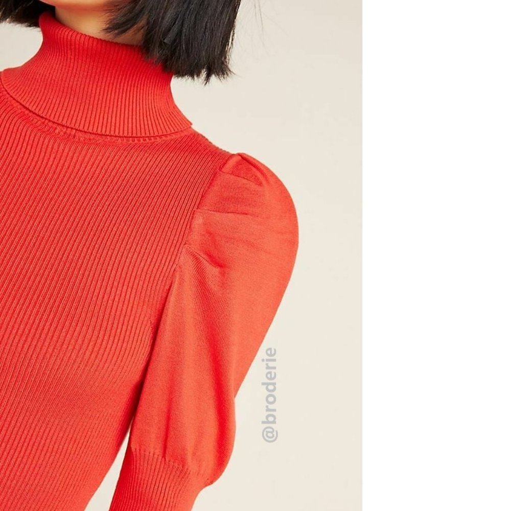 Anthropologie Cecilia Puff-Sleeved Turtleneck - Picture 3 of 4